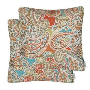 Colorful Paisley Jacquard Throw Pillows Covers 20x20”-Pack of 2